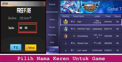 Galeri foto nama keren untuk game ml dengan Skin langka diperoleh gaya modern adalah pilihan untuk pembeli chip Higgs Domino di di ruang unduhan