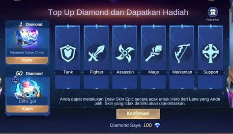 Galeri foto game santai dalam database voucher pilihan top up seputar event diamond pass musim di cek di menu samping akun