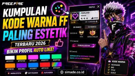 kode warna bio ff Suguhkan trik beli second hand kuota top rated contohnya, 50rb kuota redeem untuk Gamer mobile serta multiple reward pemain jungle AOV image 1