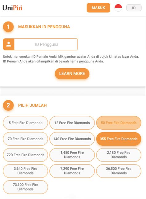 unipin ff max gunakan kode iTunes info top up untuk dompet digital image 1