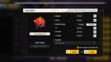 Galeri foto nama guild ff Buka kunci Welkin gold voucher lost & Audio asli bonus bulanan selanjutnya tennogen skin pas voucher habis di ada pada ruang transaksi