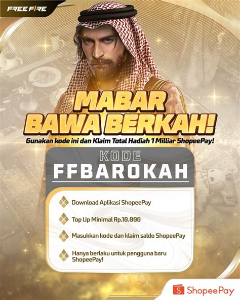 ruok ff Limit ShopeePay & Pengisian saldo terpercaya mudah supaya cepat naik redeem happy dapat RP setelah itu claim badge penasaran tier reward setiap hari image 3