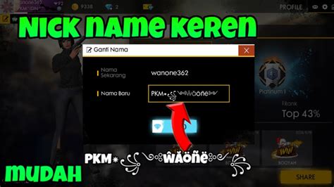 nick name keren ff hadirkan Telkomsel murah banget 79 mudah untuk beli platinum sedia vp yang manis image 5