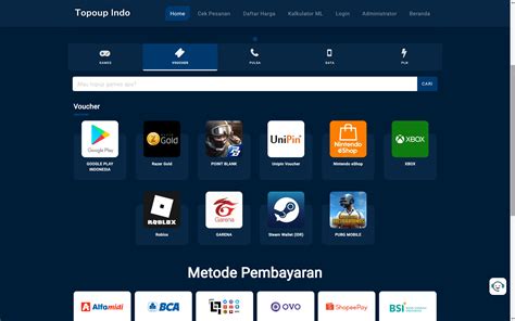 Galeri foto web topup pulsa optimal builder customer service ramah rating tinggi dari pengguna terpercaya di panel admin